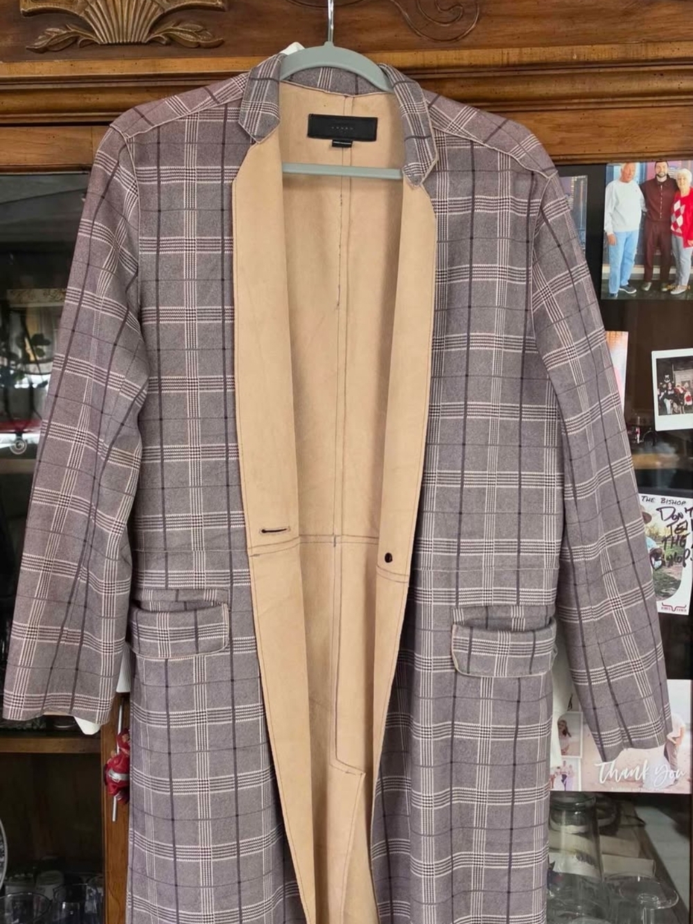 Blank Anthropologie  NYC Plaid Coat with Tan Interior LIKE NEW